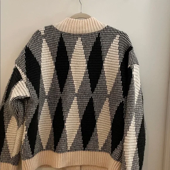 VARLEY Nancy Jacquard Knit Cardigan/Jacket in Whitecap Grey S - Picture 11 of 12